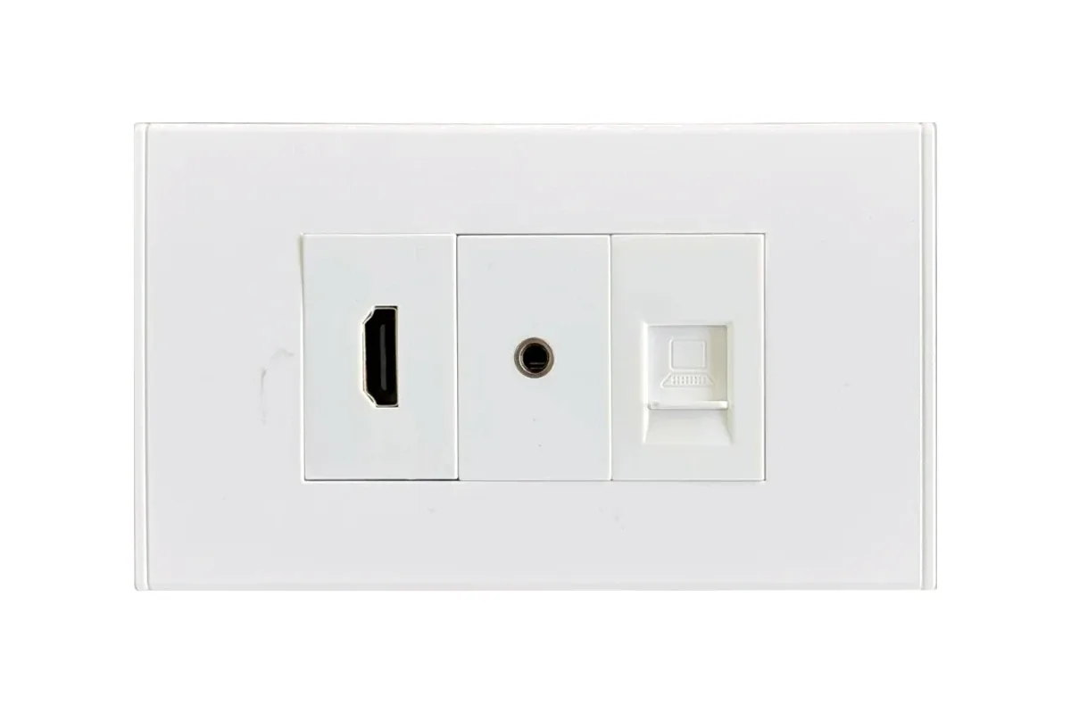 Thai-Conference LT-HM-3.5-LN เต้ารับสัญญาณติดผนัง HDMI+Miniphone +LAN