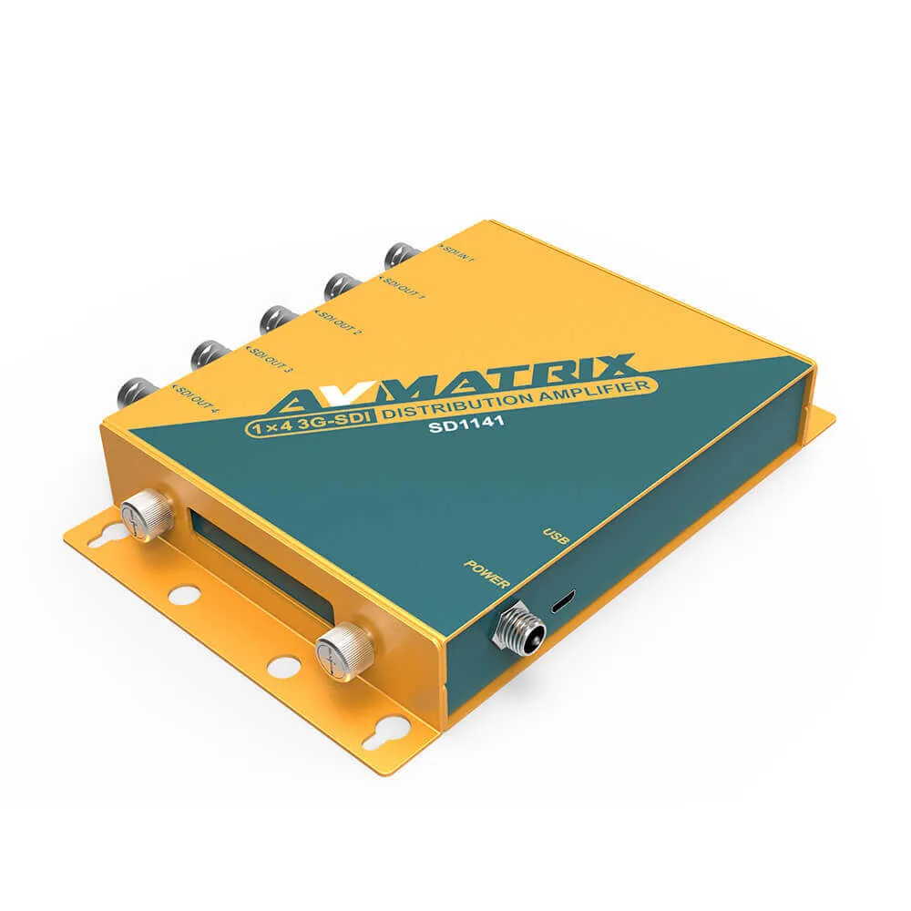AVMATRIX SD1141, 1x4 3G-SDI Distribution Amplifier, sdi reclocking, sdi distribution, sdi amplifier,