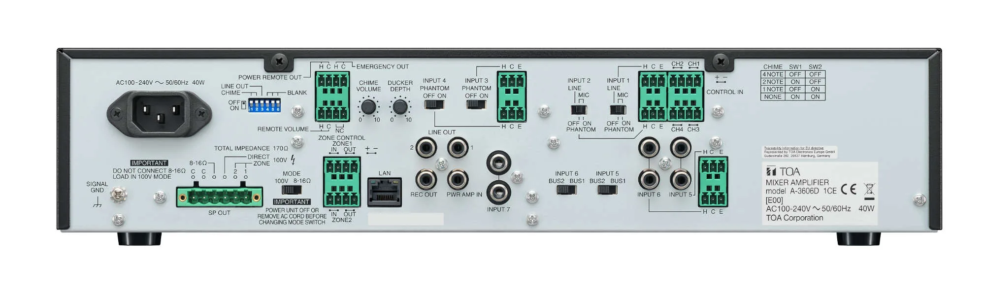 TOA A-3648D Digital Mixer Amplifier มิกเซอร์ รูป 3