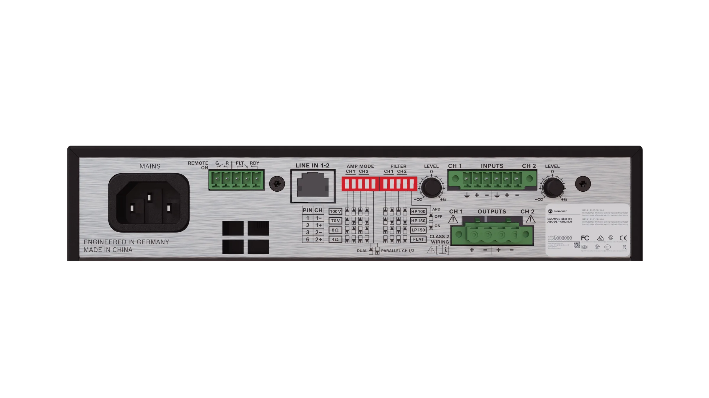 DYNACORD V600:2 2 Ch. Power Amplifier Total 600W. 4Ω รูป 8