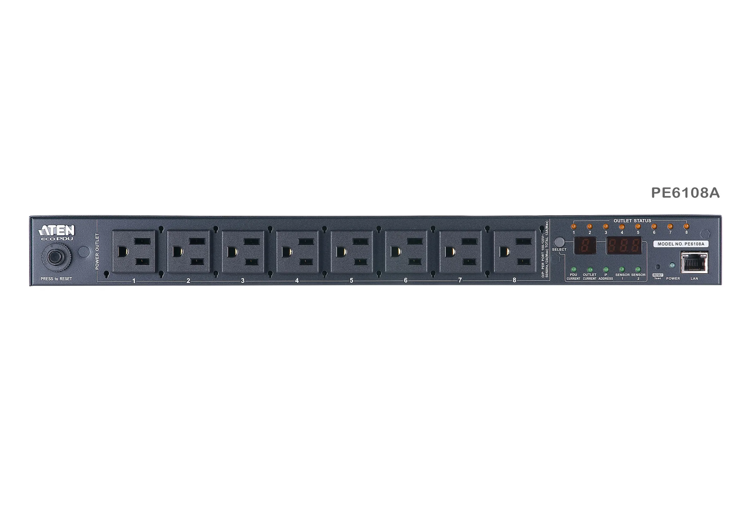 ATEN PE6108G Eco PDU 8 Outlet with Proactive Overload 1U Rack Power Distribution Unit ระบบ ปิด-เปิด ไฟฟ้าอัจฉริยะ รูป 3