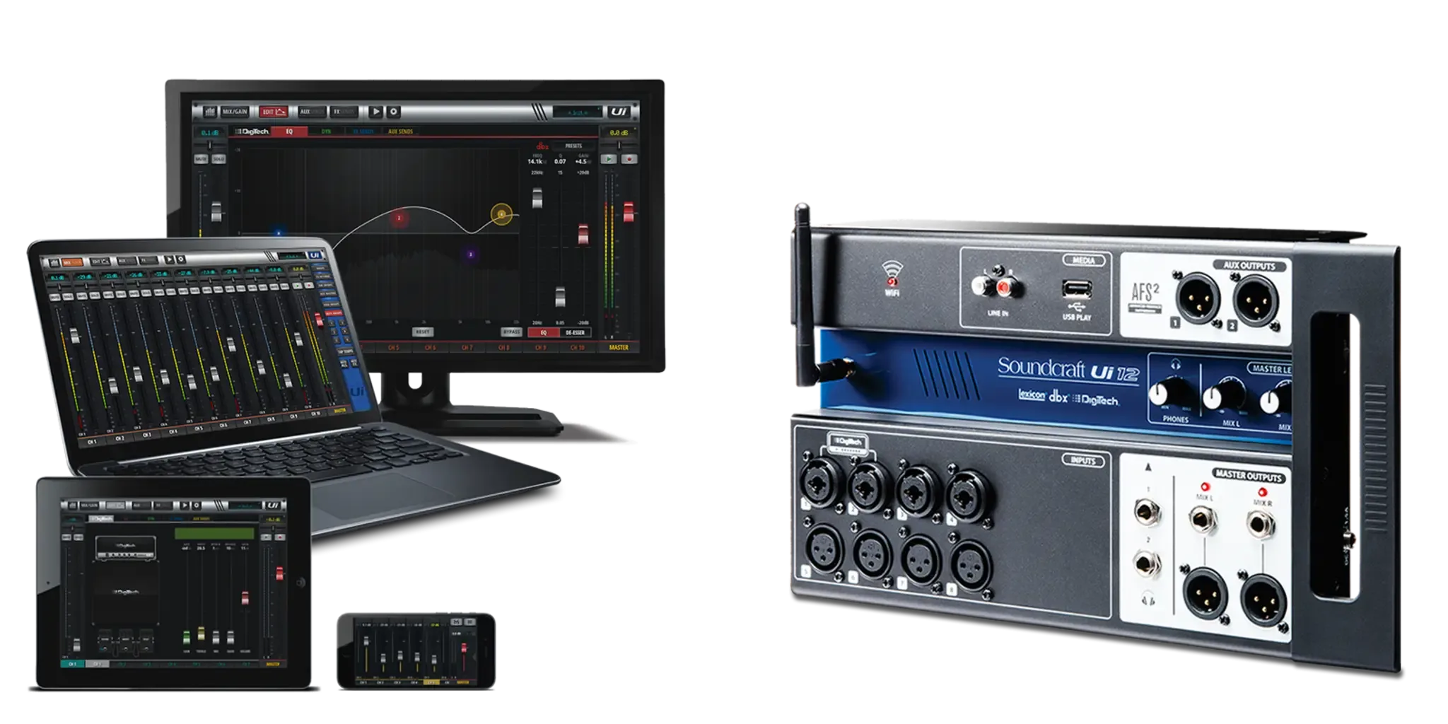 Soundcraft Ui 12 Remote-Controlled Digital Mixer มิกเซอร์