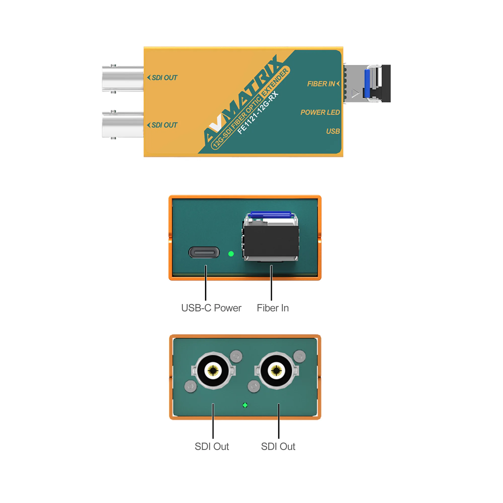 AVMATRIX FE1121-12G, 10Km. 12G-SDI Fiber Optic Extender & SFP/LC Fiber transmitter/receiver, sdi extender, fiber extender, fiber transmitter, fiber receiver, รูป 3