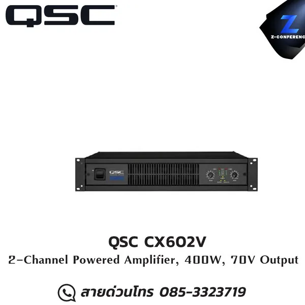 QSC CX602V Powered Amplifier 2ch. 200W 70V