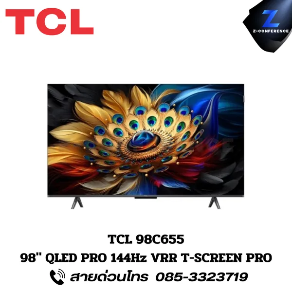 TCL 98C655 98" QLED PRO 144Hz VRR T-SCREEN PRO Smart TV ledtv