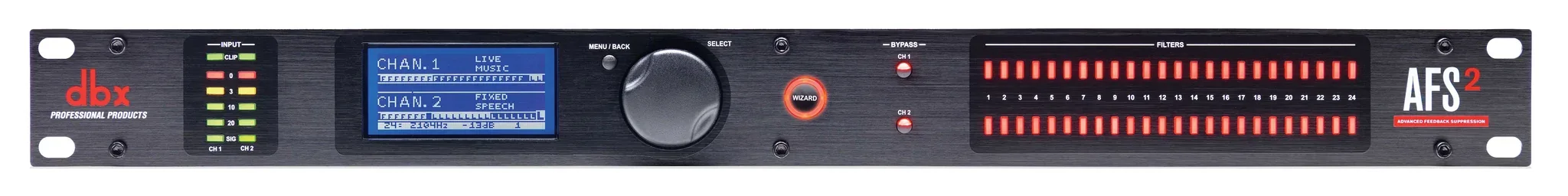dbx AFS2-V เครื่องป้องกันเสียงฟีดแบค digital signal processor