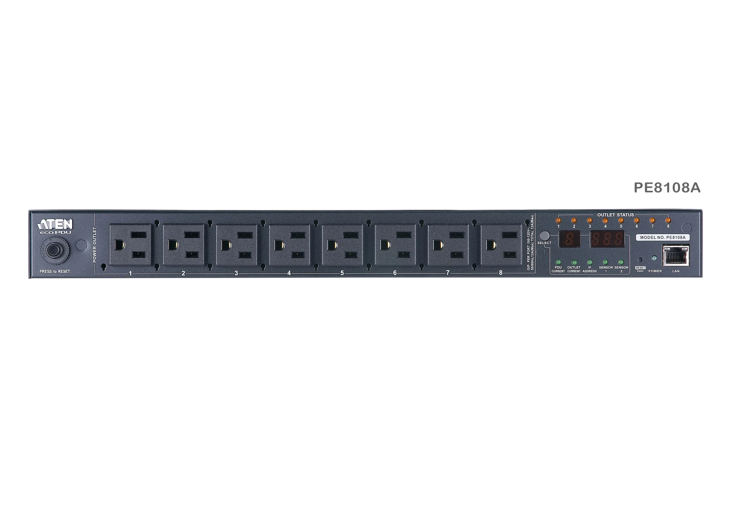 ATEN PE8108G Eco PDU 8 Outlet 1U Rack with Proactive Overload (8xC13) Power Distribution Unit ระบบ ปิด-เปิด ไฟฟ้าอัจฉริยะ รูป 2