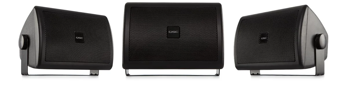 QSC AC-S4T-BK/WH surface mounted 4” two-way loudspeaker with 70/100V transformer