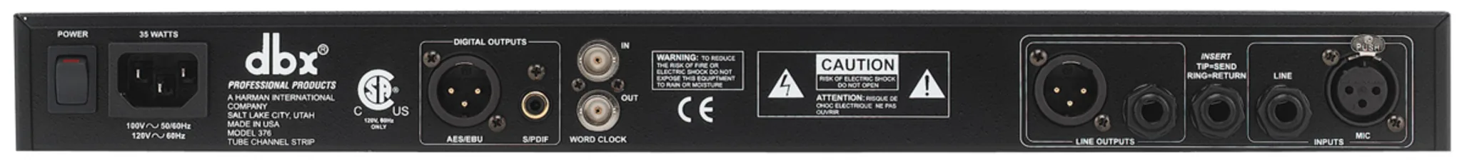 DBX 376 Tube Channel Strip w/Digital Out digital signal processor รูป 2