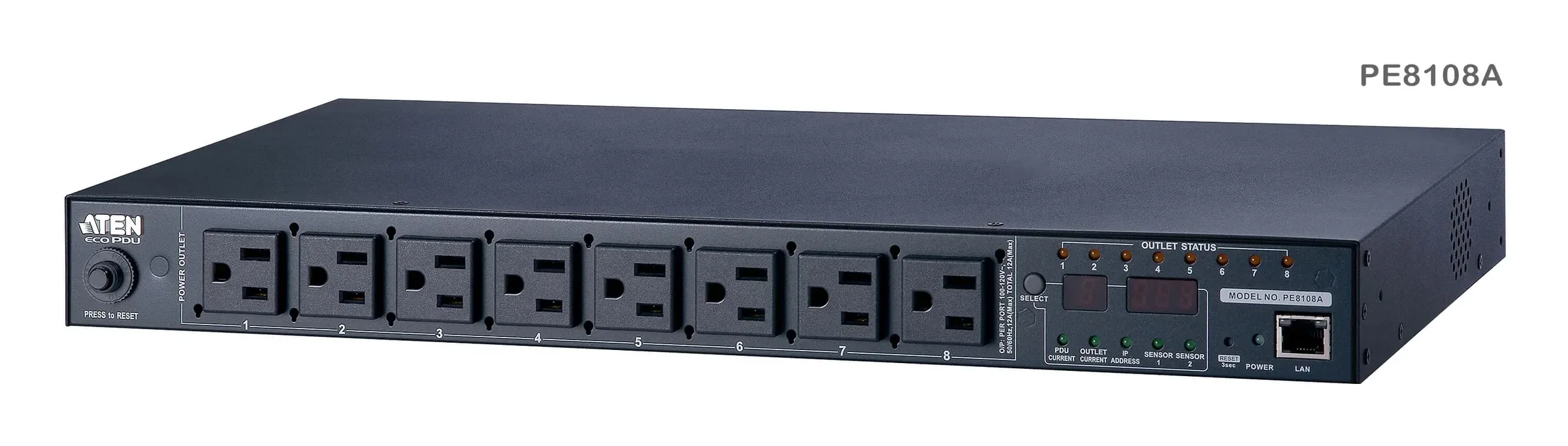 ATEN PE8108G Eco PDU 8 Outlet 1U Rack with Proactive Overload (8xC13) Power Distribution Unit ระบบ ปิด-เปิด ไฟฟ้าอัจฉริยะ