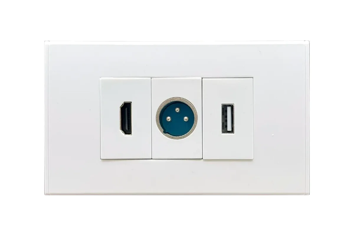 Thai-Conference LT-HM-XR-USB เต้ารับสัญญาณติดผนัง HDMI+XLR+USB