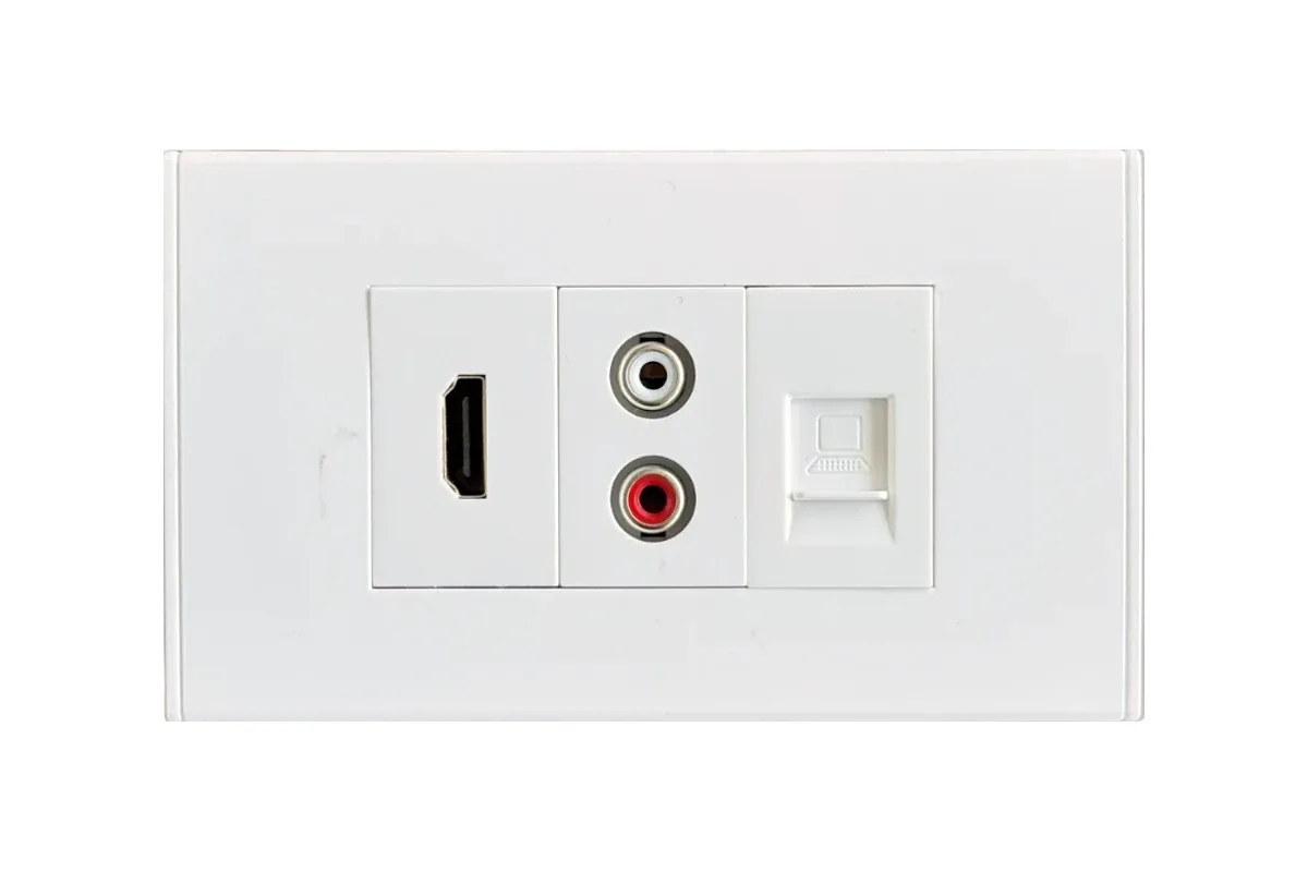 Thai-Conference LT-HM-RS-LN เต้ารับสัญญาณติดผนัง HDMI+RCA Stereo+LAN