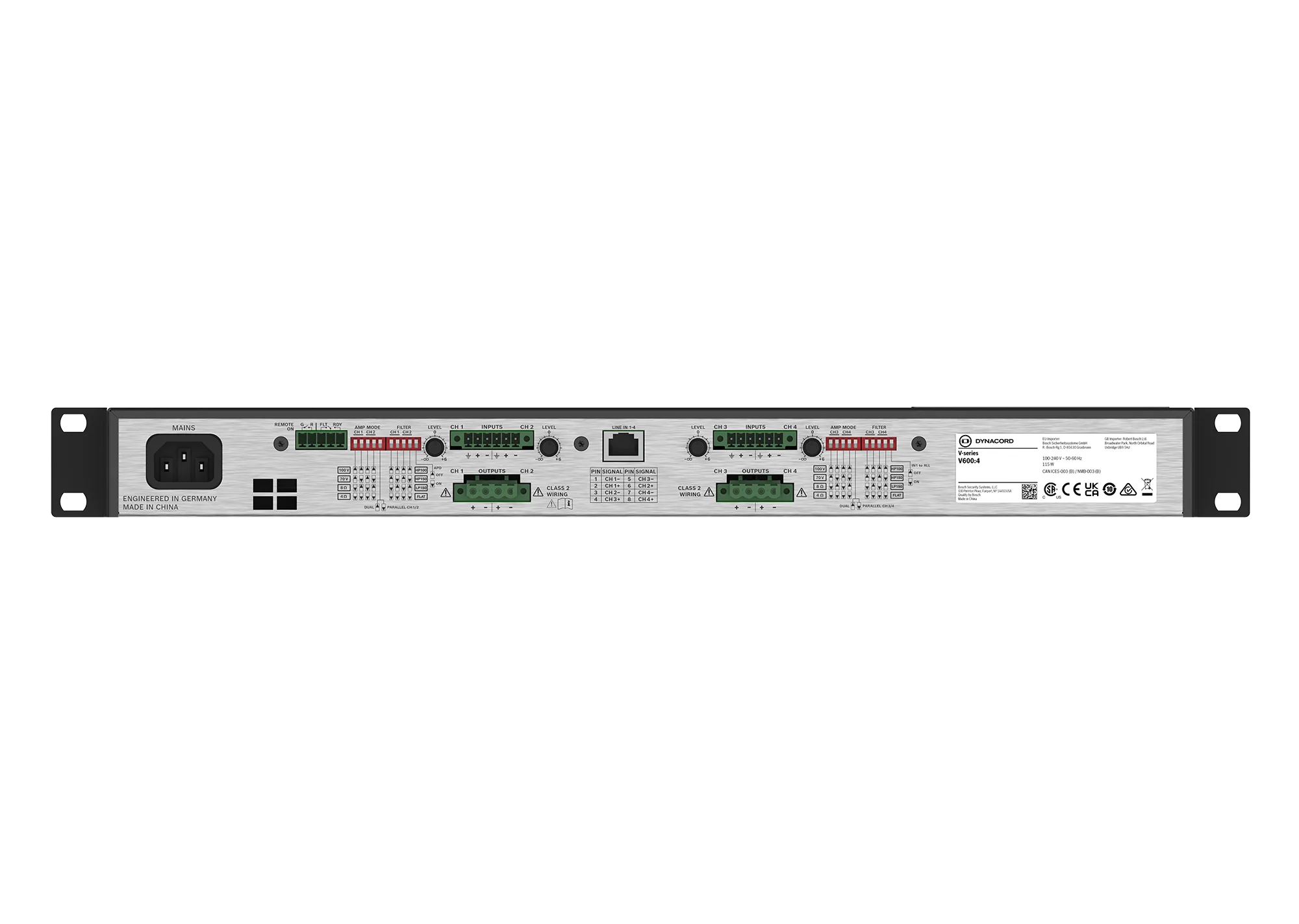 DYNACORD V600:4 4 Ch. Power Amplifier Total 600W. 4Ω รูป 7