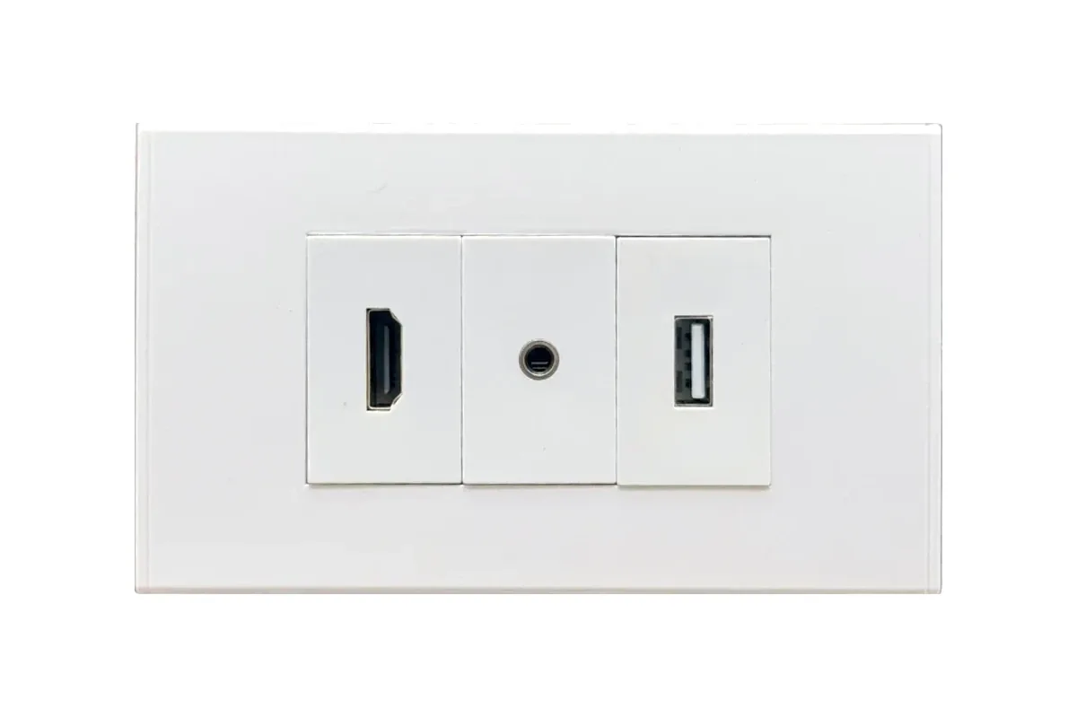 Thai-Conference LT-HM-3.5-USB เต้ารับสัญญาณติดผนัง HDMI+Miniphone+USB