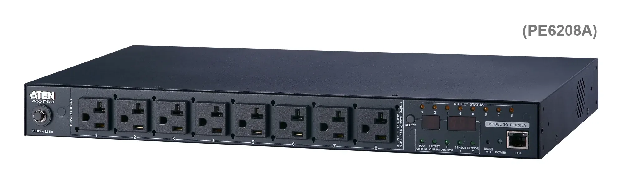 ATEN PE6208G Eco PDU 8 Outlet with Proactive Overload 1U Rack Power Distribution Unit ระบบ ปิด-เปิด ไฟฟ้าอัจฉริยะ