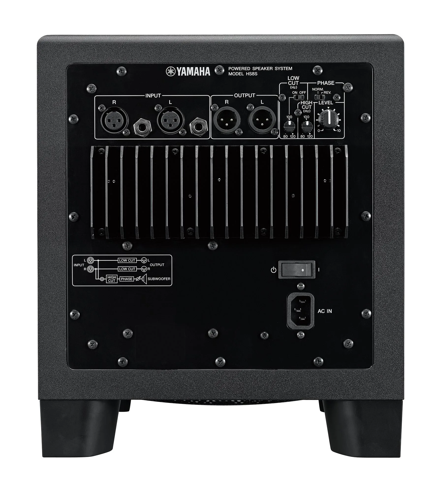 YAMAHA HS8S 8″ bass-reflex powered subwoofer ลำโพง รูป 4