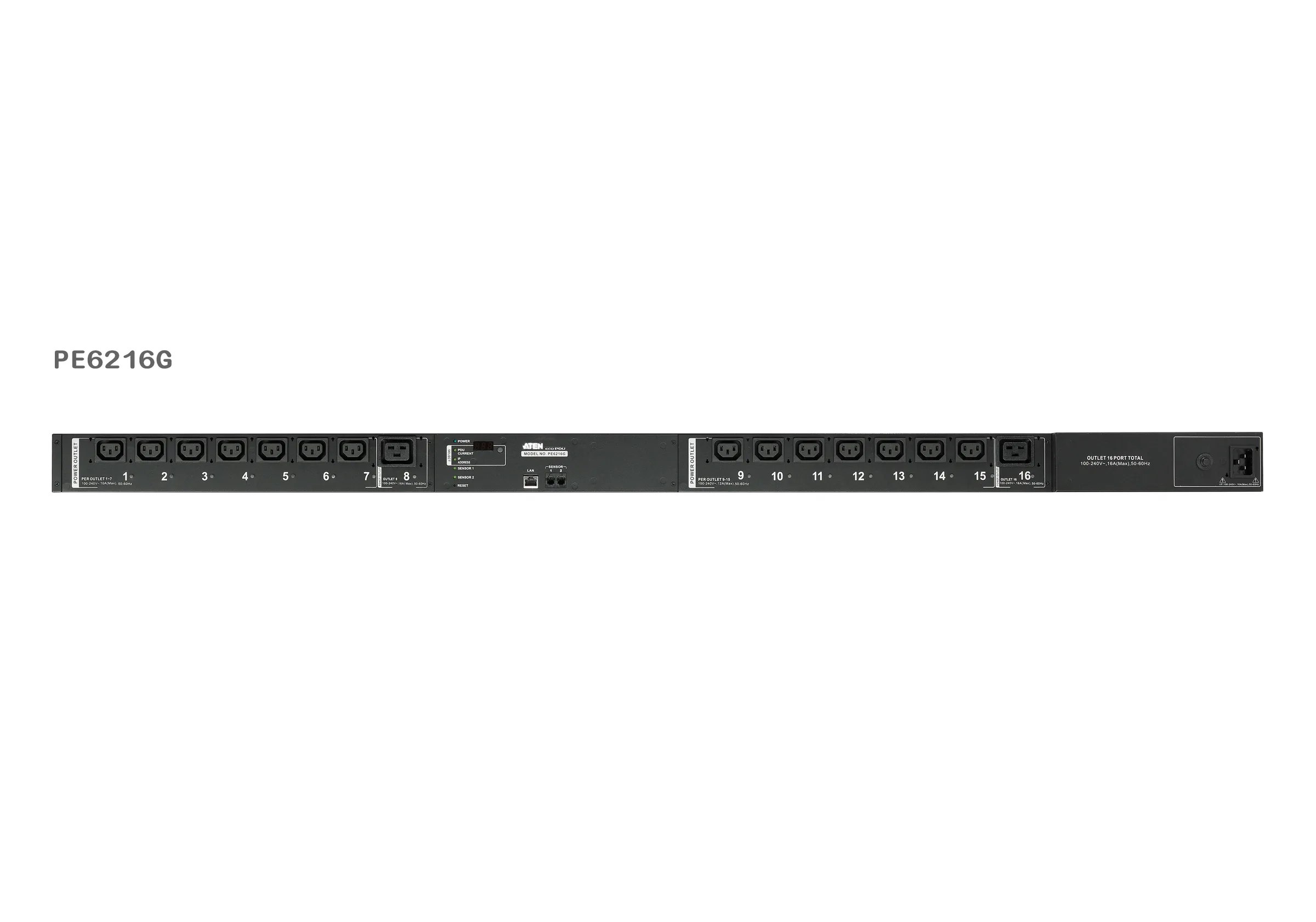 ATEN PE6216G Eco PDU 16 Outlet with Proactive Overload 0U Rack (C13x14, C19x2) Power Distribution Unit ระบบ ปิด-เปิด ไฟฟ้าอัจฉริยะ รูป 3