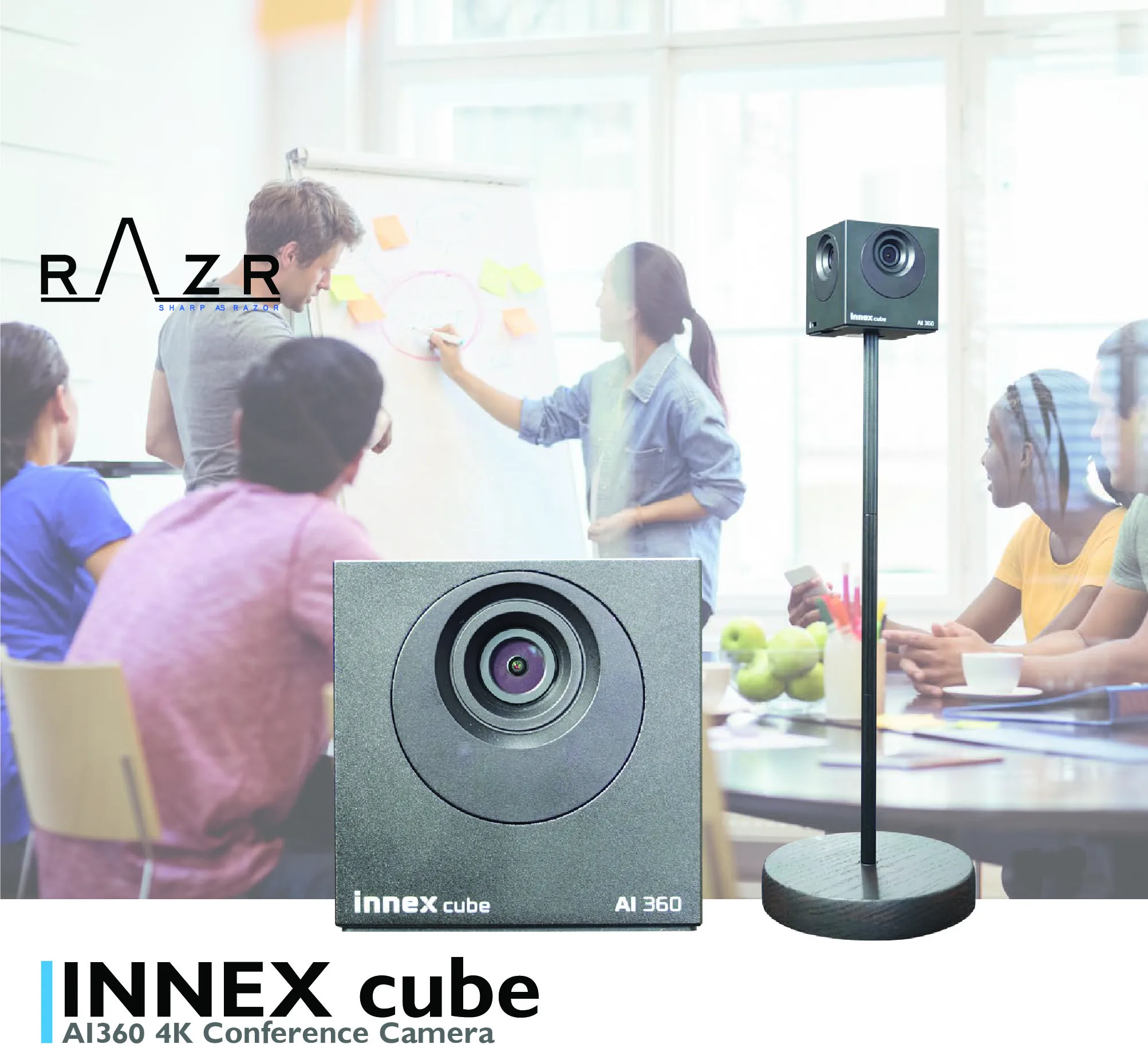 RAZR INNEX-CUBE 360 องศา 4K กล้องวีดีโอ Video Conference รูป 2