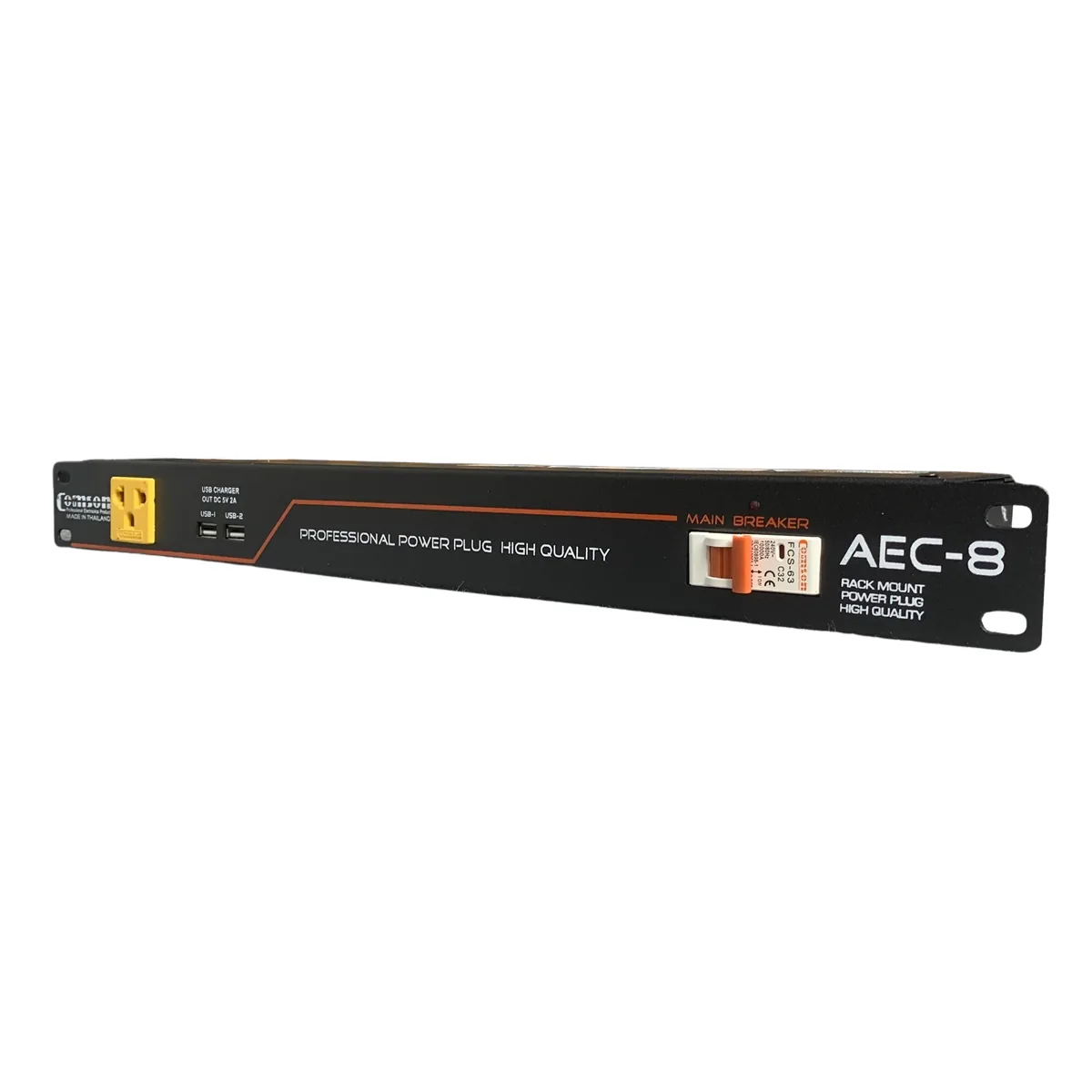 Comson AEC-8 USB รางปลั๊กไฟ 8 ช่อง 19 นิ้ว + USB 2 ช่อง