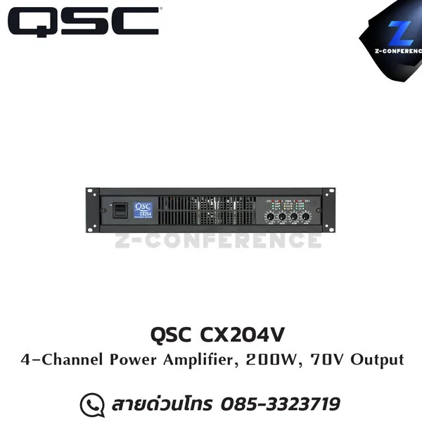 QSC CX204V Power Amplifier 4ch. 200W 70v
