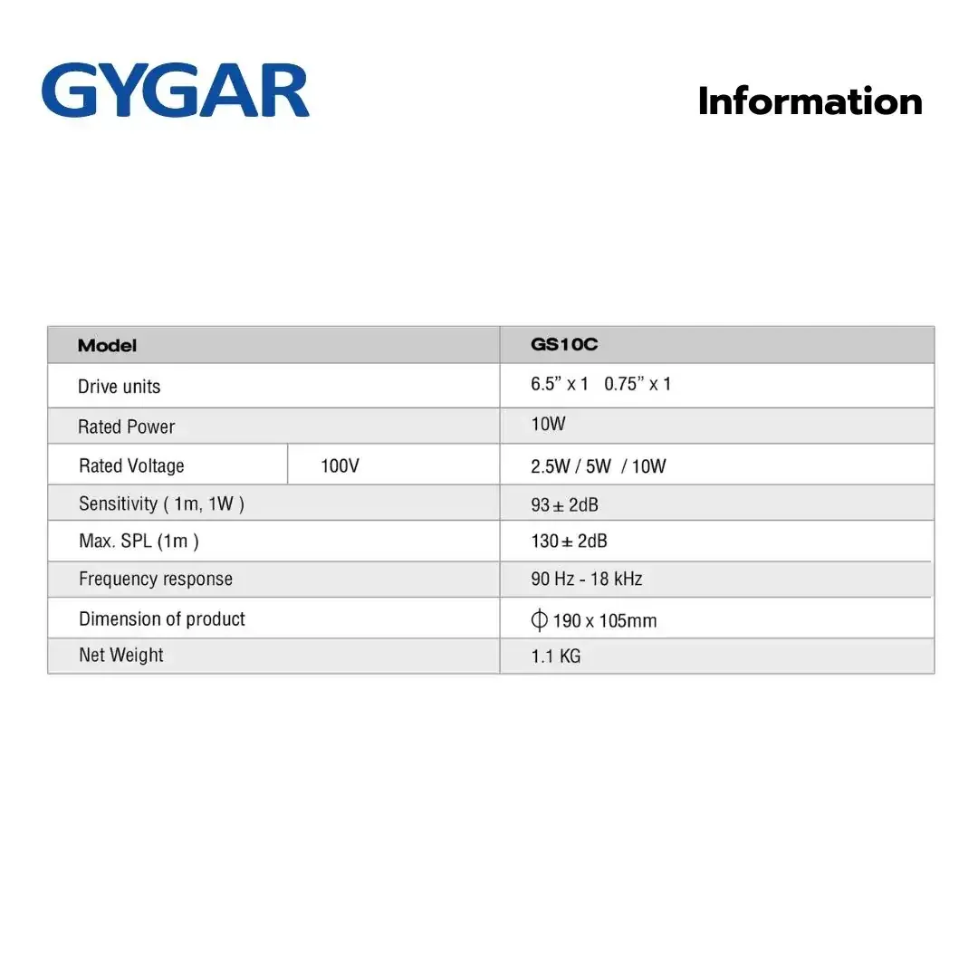 GYGAR GS10C Ceiling Speaker 10Watt ลำโพงติดเพดาน ceiling speaker รูป 5