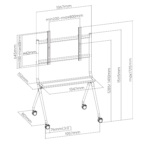 RAZR T1030 INTERACTIVE PRESENTER STAND 55"- 75" ขาตั้งจอ ขาจับจอ ขาตั้งจอแบบล้อเลื่อน รูป 6