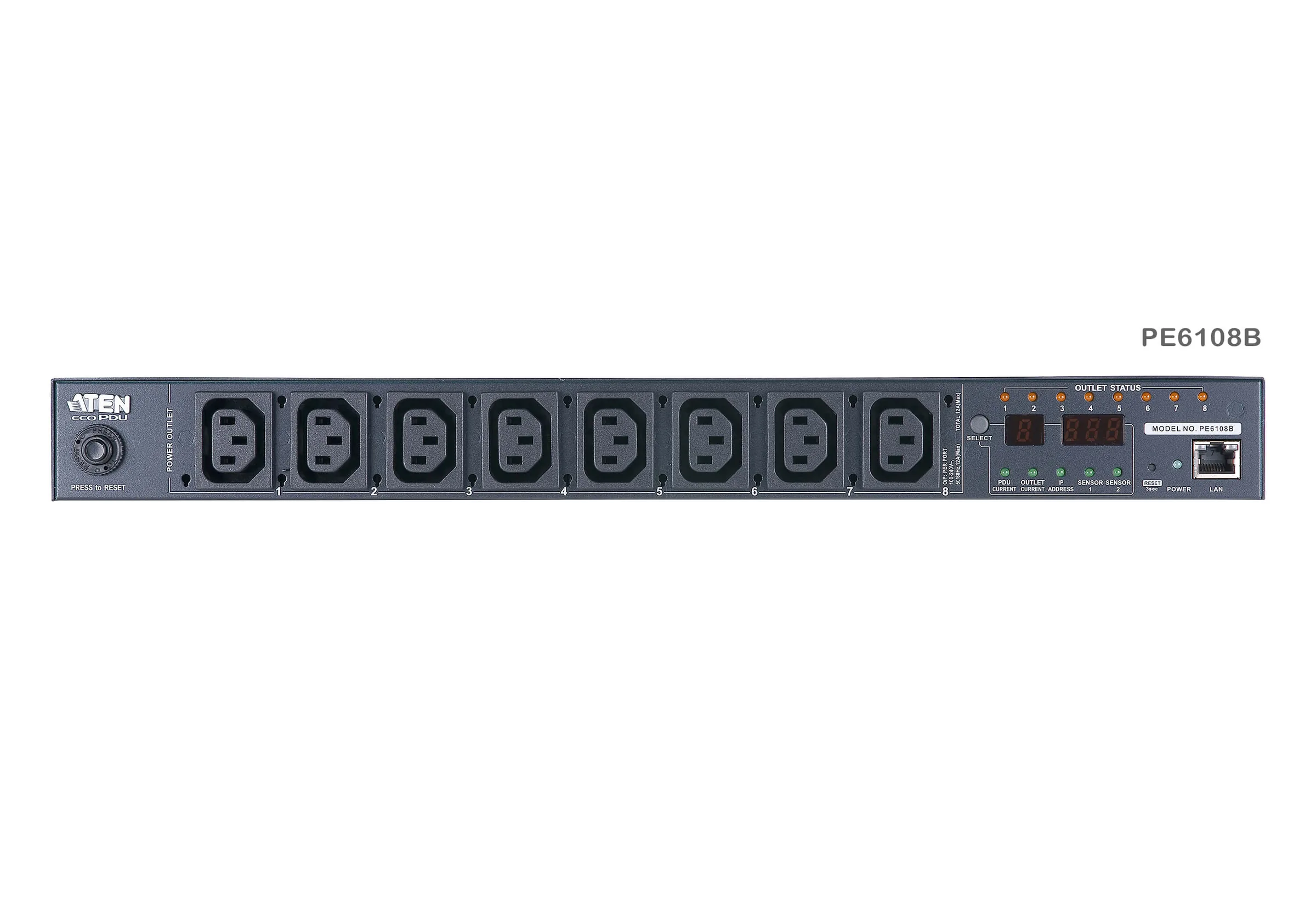 ATEN PE6108G Eco PDU 8 Outlet with Proactive Overload 1U Rack Power Distribution Unit ระบบ ปิด-เปิด ไฟฟ้าอัจฉริยะ รูป 4