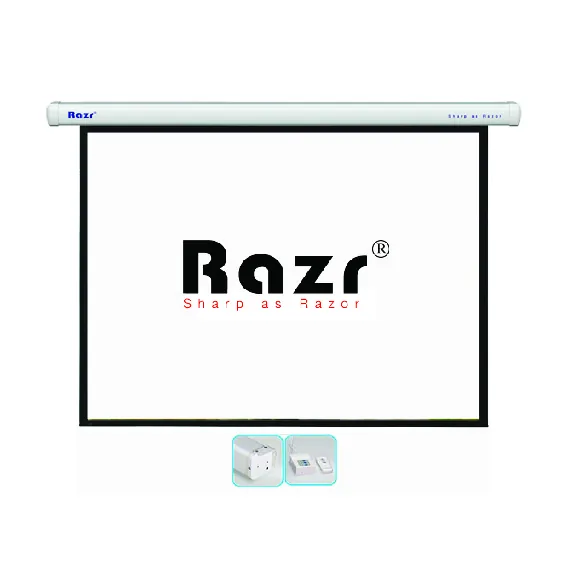 RAZR EMW-A200 Metal Motorized Screens จอภาพแบบมอเตอร์ไฟฟ้า 200 นิ้ว จอโปรเจคเตอร์