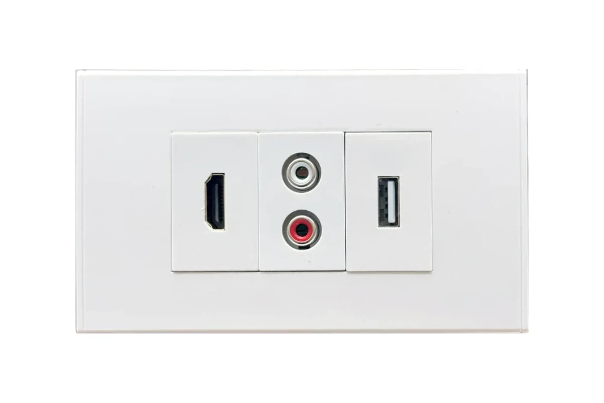 Thai-Conference LT-HM-RS-USB เต้ารับสัญญาณติดผนัง HDMI+RCA Stereo+USB