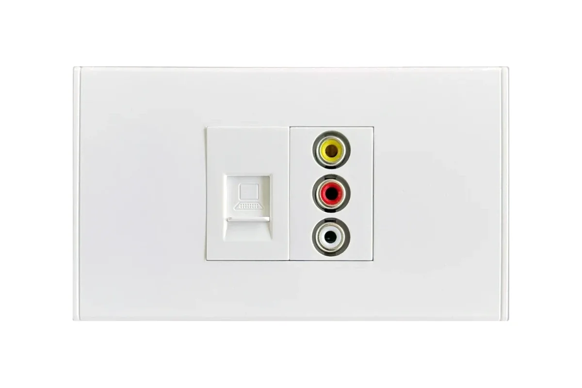 Thai-Conference LT-LN-RVS เต้ารับสัญญาณติดผนัง LAN+RCA Video Audio ST
