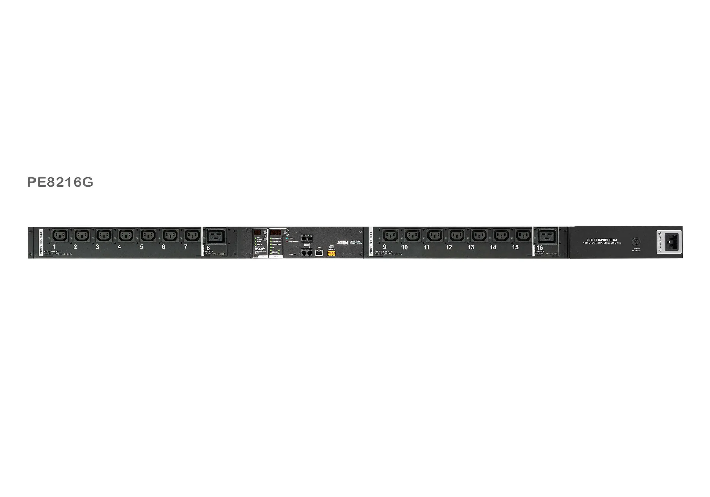 ATEN PE8216G Eco PDU 16 Outlet 0U Rack with Proactive Overload (C13x14, C19x2) Power Distribution Unit ระบบ ปิด-เปิด ไฟฟ้าอัจฉริยะ รูป 2